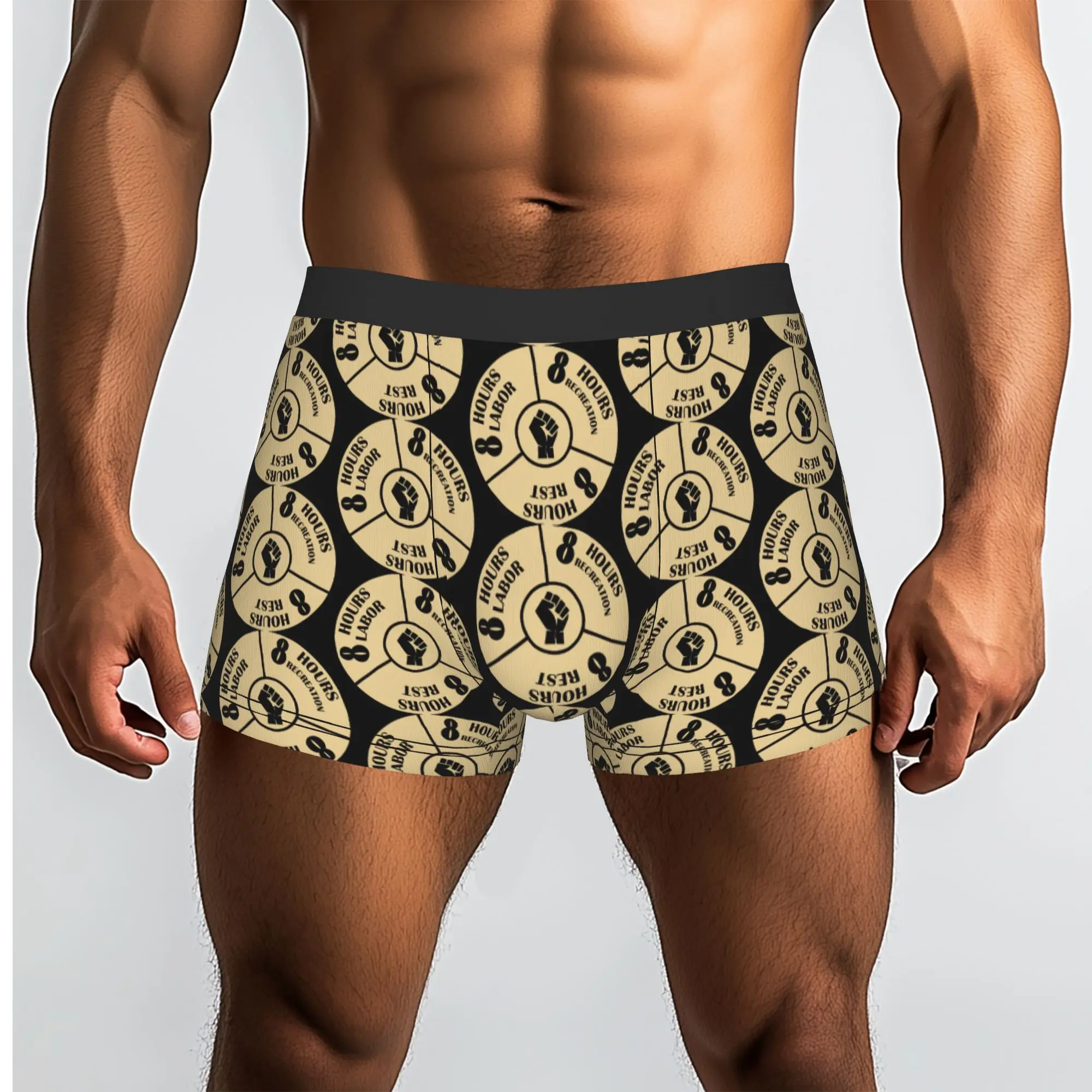 8 hours Labor, Rest, Recreation  Labor Movement Underpants Breathbale Panties Man Underwear Comfortable Shorts Boxer Briefs
