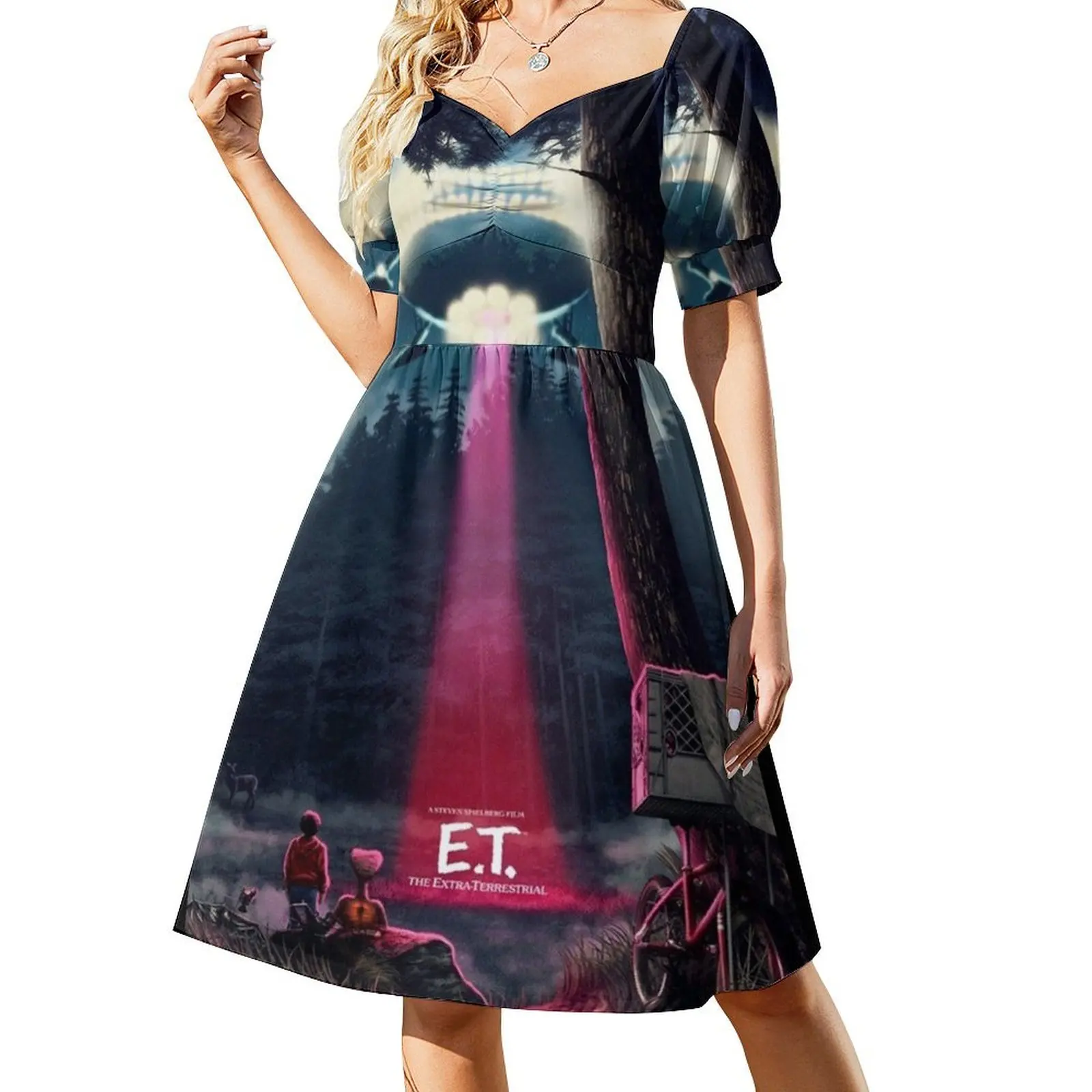 

E.T. The Extra Terrestrial (1982) Movie Short Sleeved Dress summer dress womens 2025 Dress woman