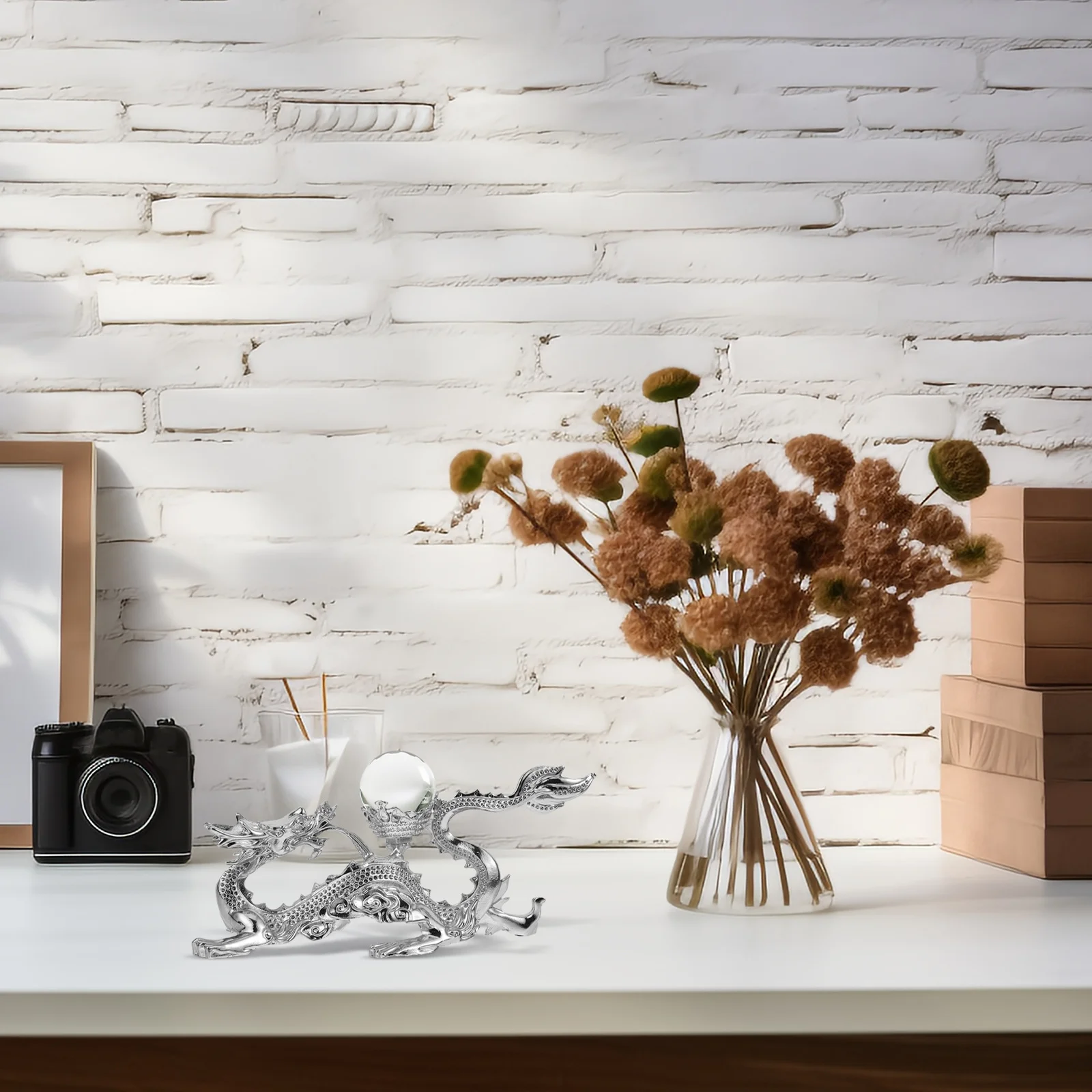 

Golden Dragon Sphere Rack Crystal Ball Holder Golden Decor Prosperity Lucky nament Crystal Sphere Stand