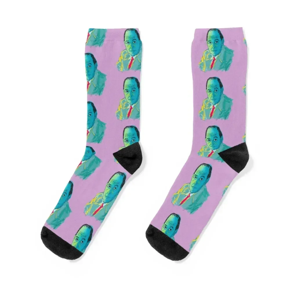 

C. S. Lewis Painting Socks retro loose cool cute Boy Child Socks Women's