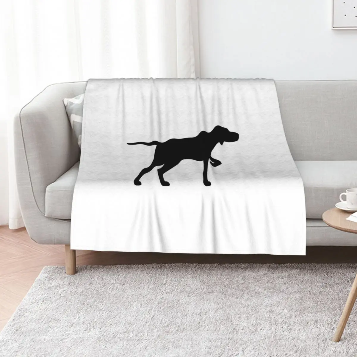 Pointer Dog Silhouette(s) Throw Blanket Decorative Beds heavy to sleep Sofas Personalized Gift Warm Blankets