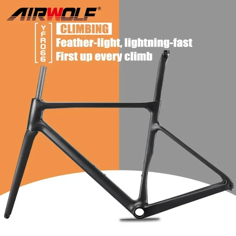 

Airwolf T1100 New Road Carbon Frame 700c*38c Bike Frame BB86 Disc Brake Bicycle Frameset Road Bike Frame Cyclocross Bicycle