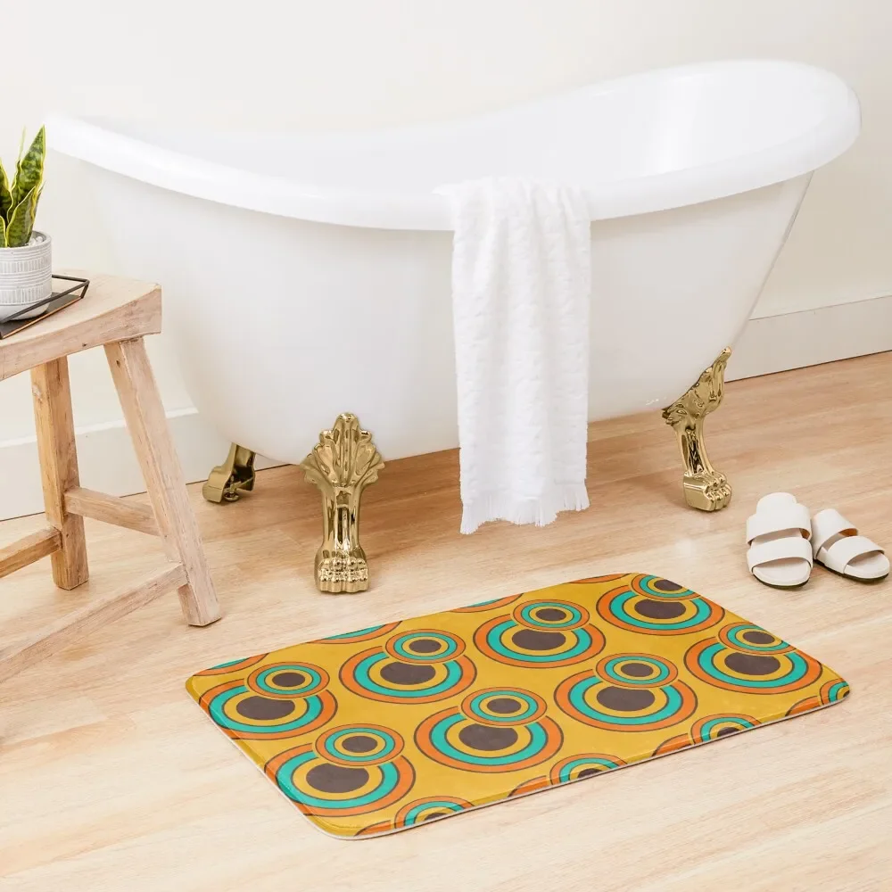 

1970's Retro Circles / Vintage 70s Seventies Pattern Bath Mat Carpet For Bath Rooms Mat
