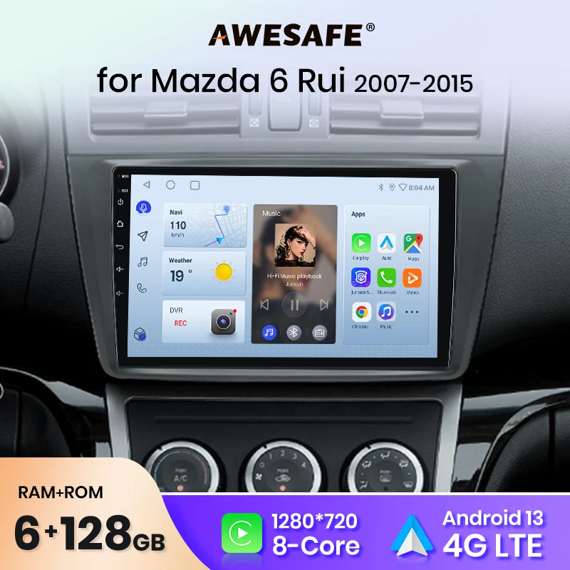 AWESAFE PX9 For Mazda 6 GH GG Mazda6 2007 2008  2009 - 2012 Car Radio Multimedia Player GPS  2 din Android Autoradio Carplay