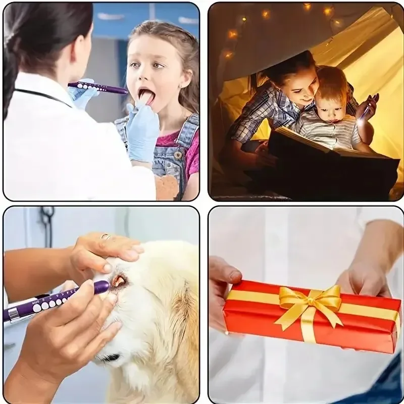 ​​Purple Aluminum Alloy Pen Light - LED Flashlight with White Light (Battery Not Included)​​