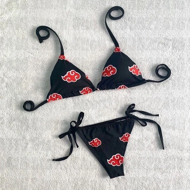 Trend Swimwear Sexy Emo Women's Swimsuit Punk Printed Swimsuits Mini Bikinis Sets Bikini Y2k Harajuku Beach Black Cute Graphic