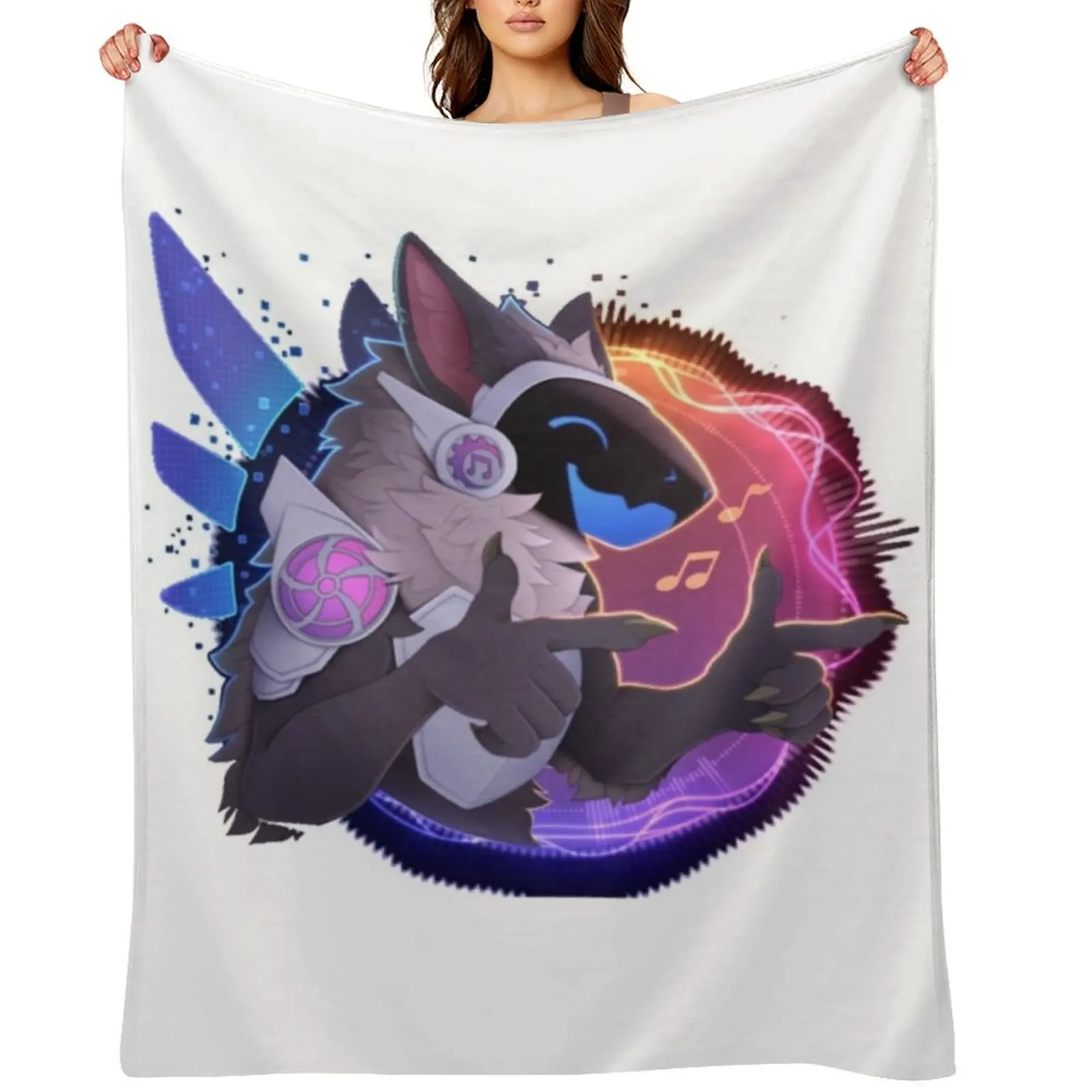 

Disco protogen Throw Blanket Summer Plaid For Decorative Sofa Nap Blankets