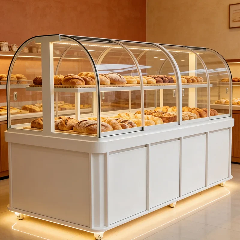 Bread cabinet Bakery display cabinet Cake counter Island cabinet