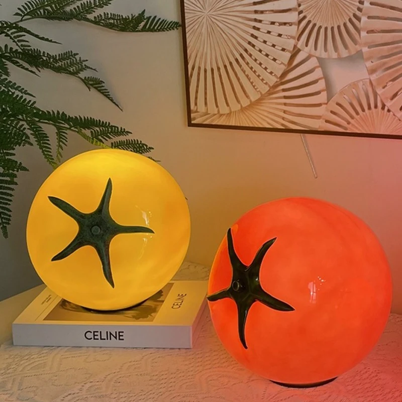 

Помидор, томатный ночник, прикроватный светильник для спальни, гостиной, украшение для настольной лампы, креативный стиль дизайнера для пожилых людей, уникальный светодиодный светильник