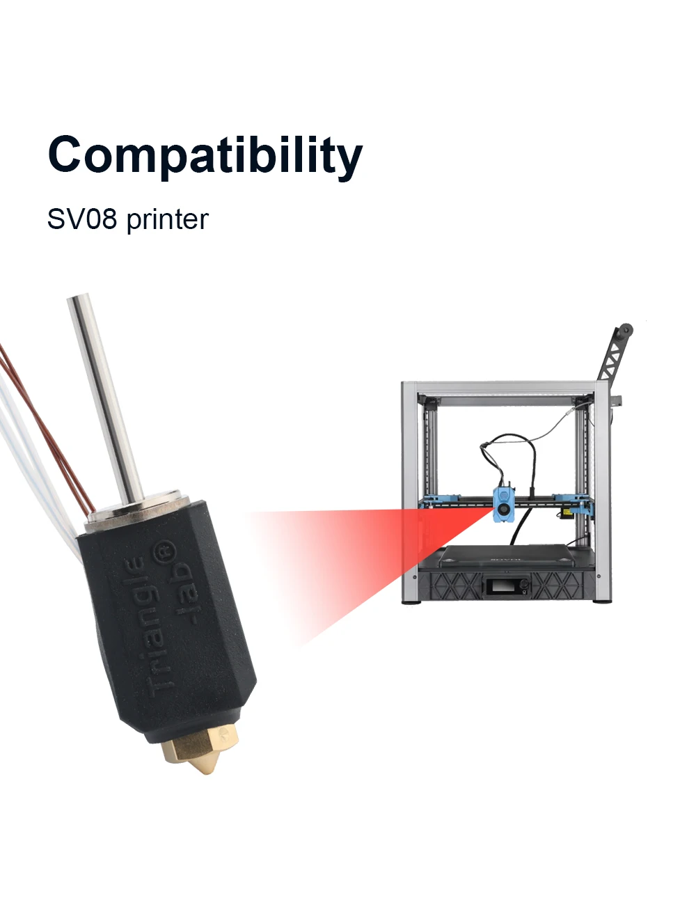 Trianglelab CHCB-SV08 Hotend Heizseiten-Upgrade für SV08 Kompatibel mit Vorherigen Kühlkörpern 80W Heizelement – Detail 6