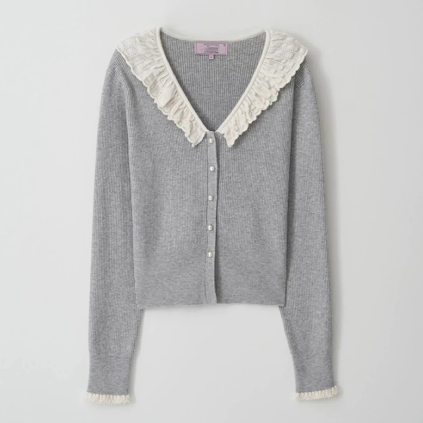 

Sweet d Collar Knitted Sweater Versatile Pure Korean Sle Commute Friendly Slim Fit Long Sve V Ne Knitwear