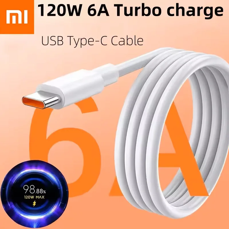 Xiaomi Original Turbo Hypercharge Cable 120W 67W 6A Fast Charging For Mi 17 Ultra 15 14T Redmi Note 15 Pro+ Poco M8 Turbo 5 Max