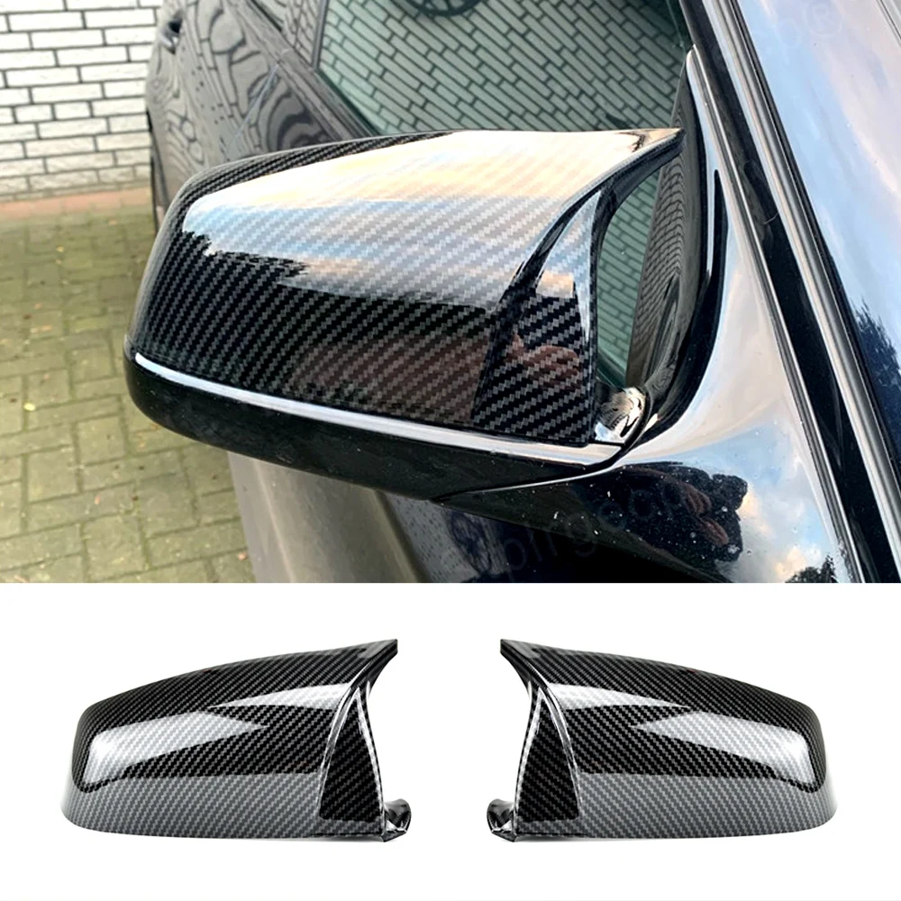 

For BMW 5 6 7 Series E60 E61 E63 E64 F06 F07 F10 F11 F13 F01-F04 Carbon Fiber pattern Black Side Wing Rearview Mirror Cover Cap