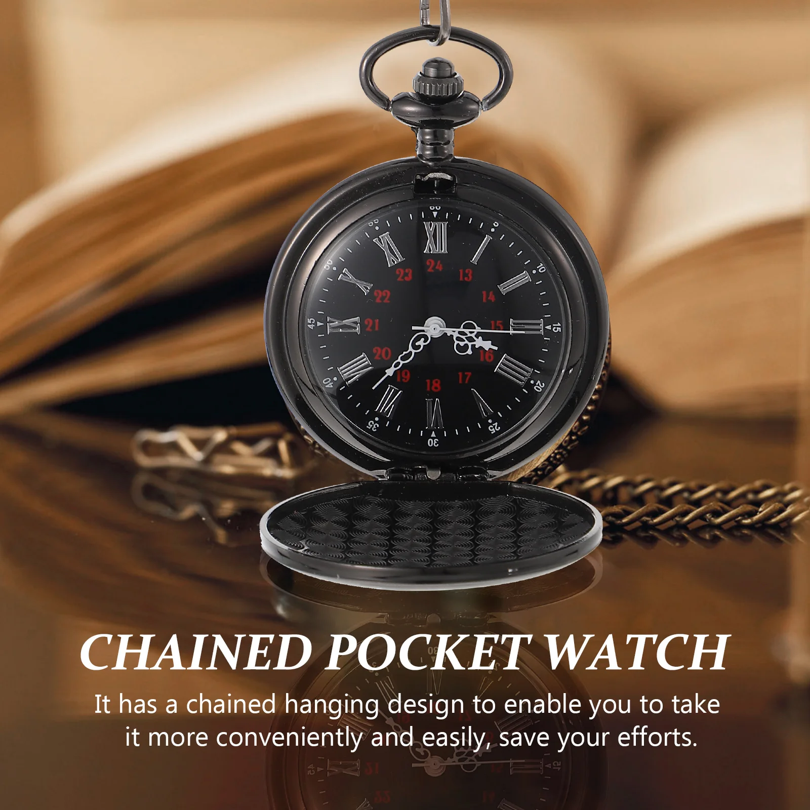 ساعة جيب عالمية مع سلسلة بتصميم ريترو ناعمة وفريدة من نوعها وصناعة متقنة محمولة للرجال #3