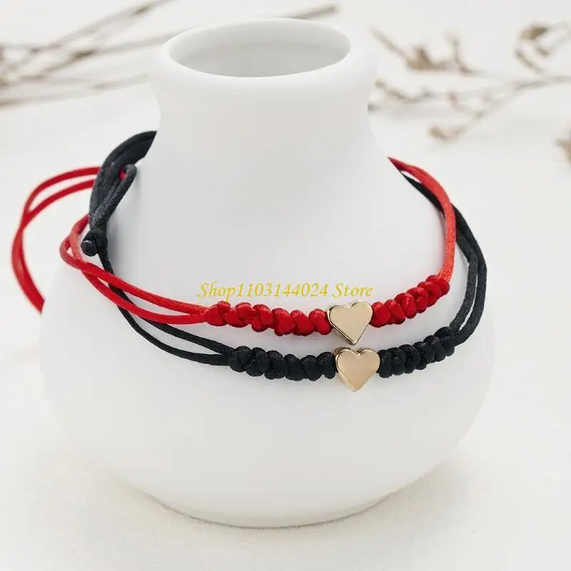 N5KE 7 Knots Red String Bracelet Handmade for Protection Eye Good Luck Amulet for Suc