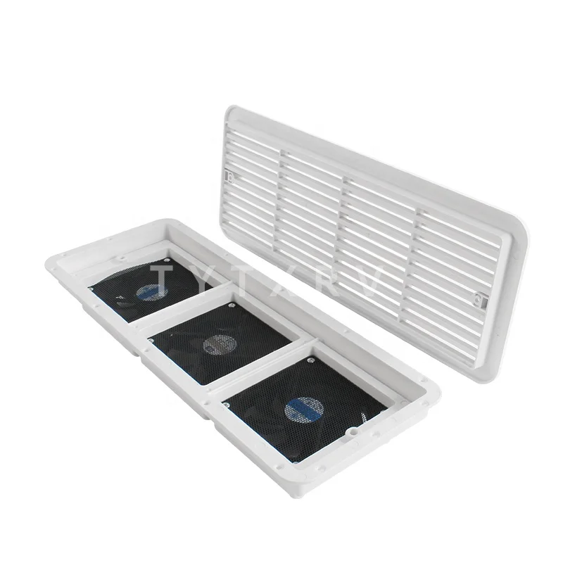 TYTXRV 12V 480*185mm RV Side Outlet Exhaust Fan White Dust Proof Ventilation Fan Cooling Vent Fan