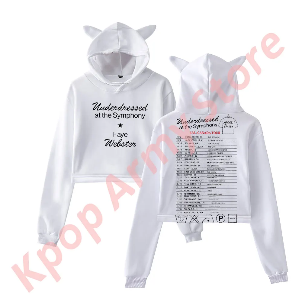 Faye Webster Tour Logo Merch Pullover Female Cat Ears Hoodie Long Sleeve Top Women's Clothes