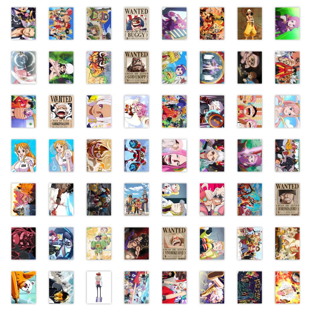 60pcs Cartoon One Piece Cool Graffiti Stickers Suitcase Laptop Skateboard Waterproof Sticker Decora Wholesale Kids Decals Toy