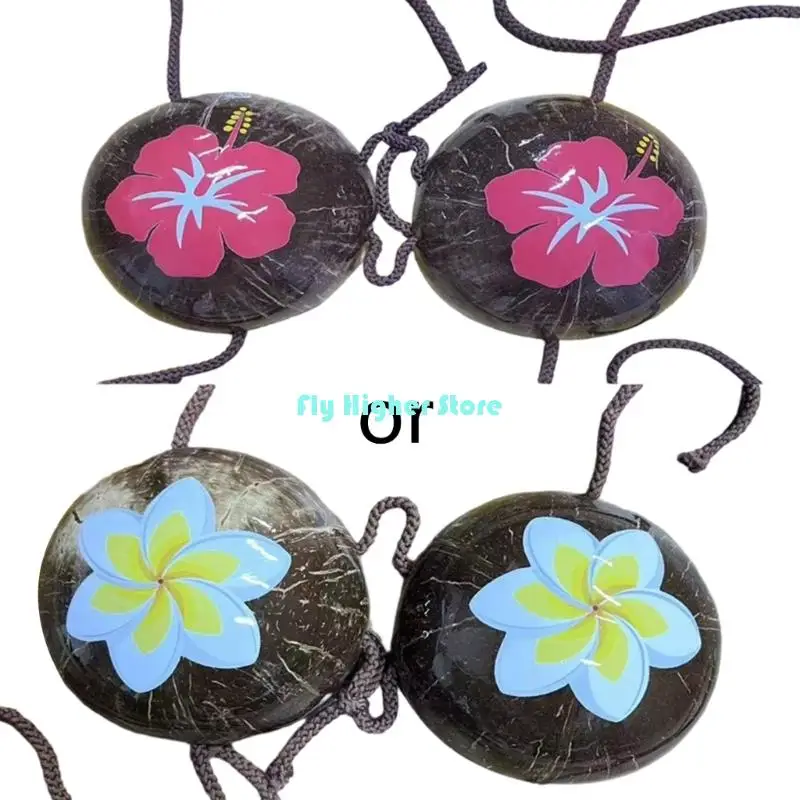 Coconut Shell Swim Top with Adjustable Strap Natural Coconut Bra For Women Beach