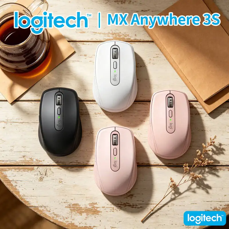 Wireless MX Anywhere 3S - 8K DPI, Compact Durable Build, Silent Click, Ideal for Study Room & Corporate Office Use