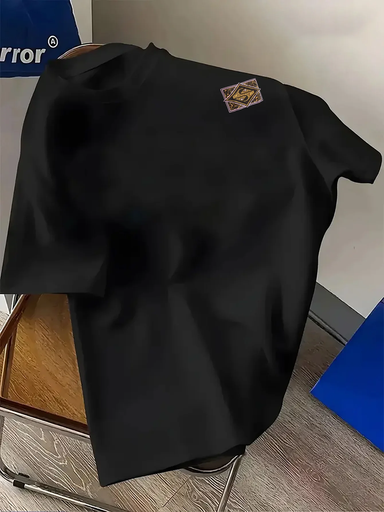 Men American Streetwear Retro Base Layer 180G Pure Cotton Summer Commuter Home T‑shirt