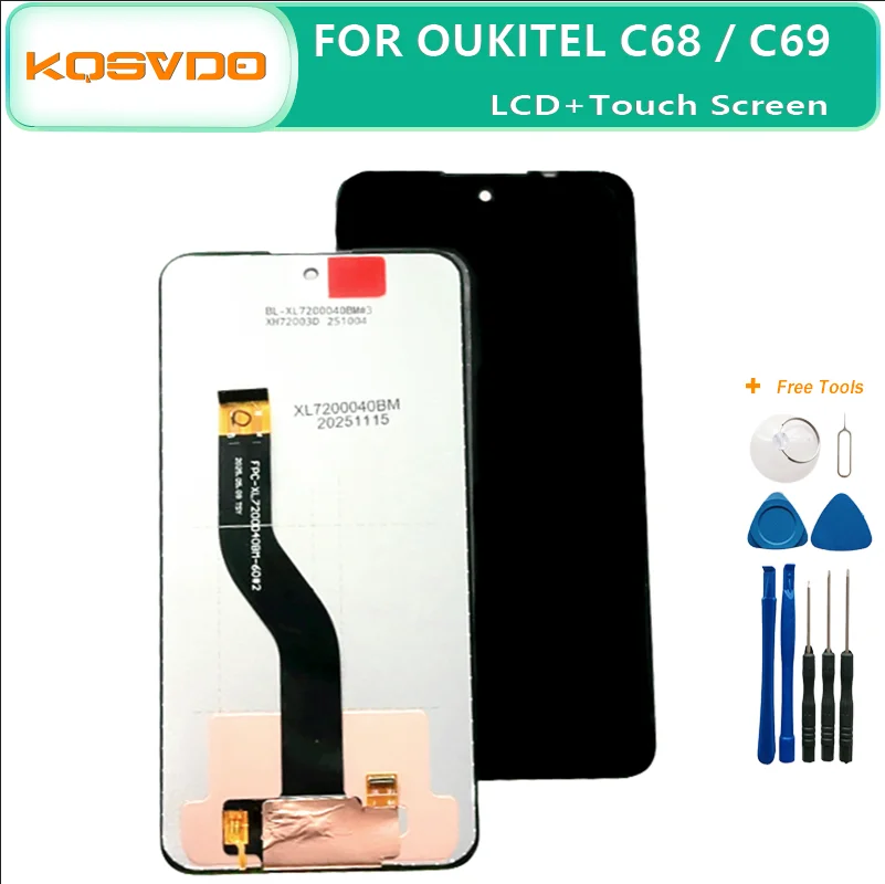 100% Original For OUKITEL C68 C69 LCD Display Touch Screen Digitizer For oukitel C68 PLUS C69 C68 Pro Assembly Replacement
