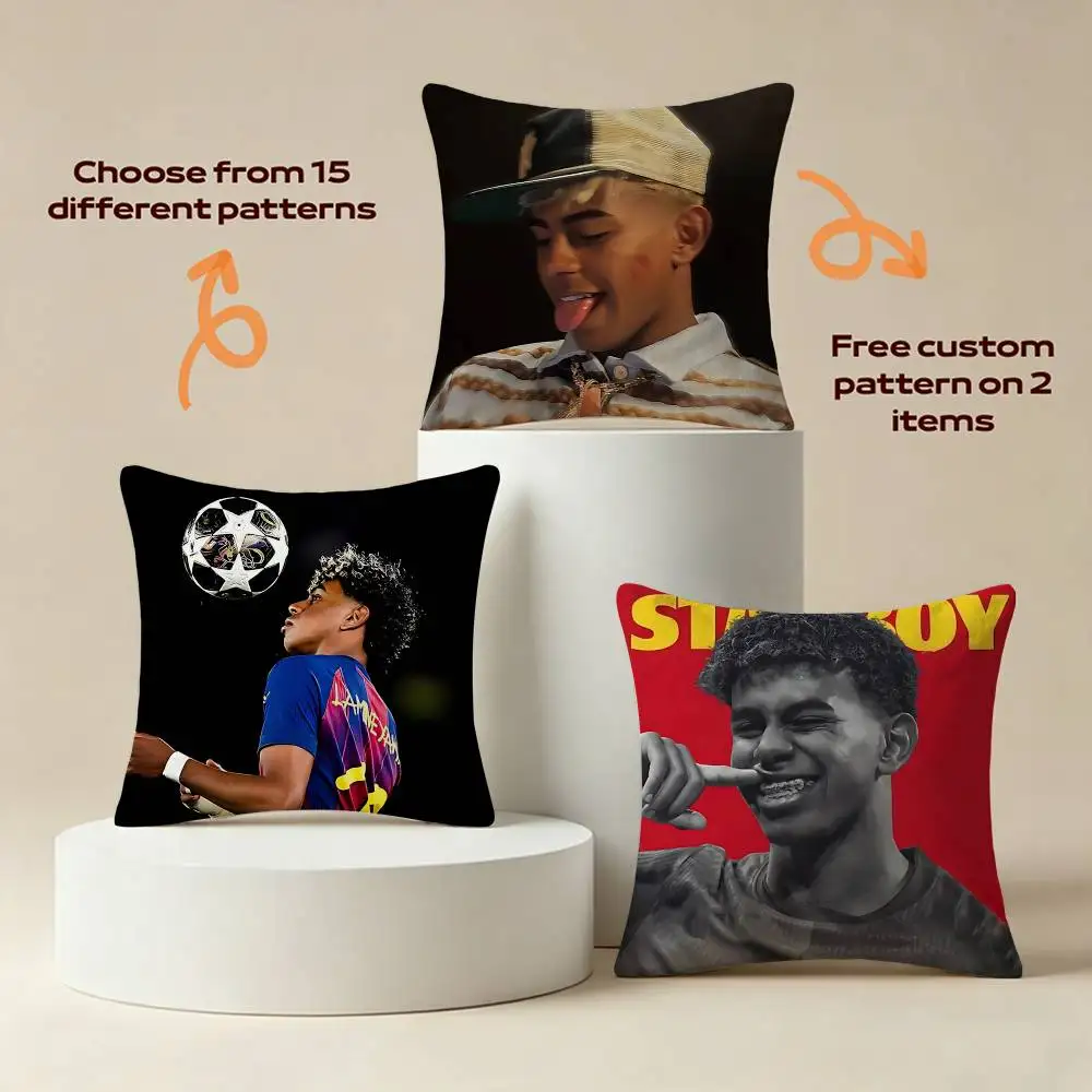 Star-boy L-Lamine 10 Spain Y-Yamal Square Sofa Pillow Cover Solid Color Living Room Home Decor Cushion Case