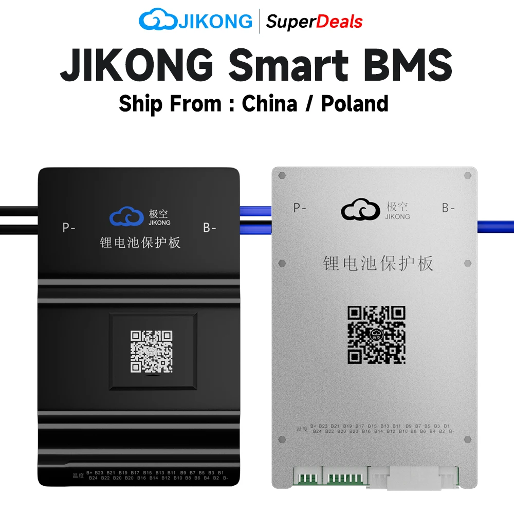 

Smart JKBMS BT APP RS485 CAN 1A 2A Active Balance Current 40A~200A Charge Protect 4S~24S LiFePo4 Li-ion Battery JIKONG BMS