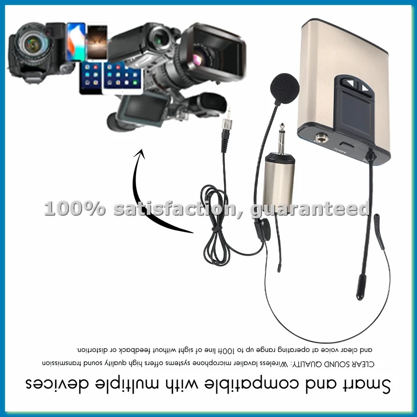 

Портативная беспроводная гарнитура UHF/петличный петличный микрофон с передатчиком и приемником, выход 45661 дюйма, АБС-пластик