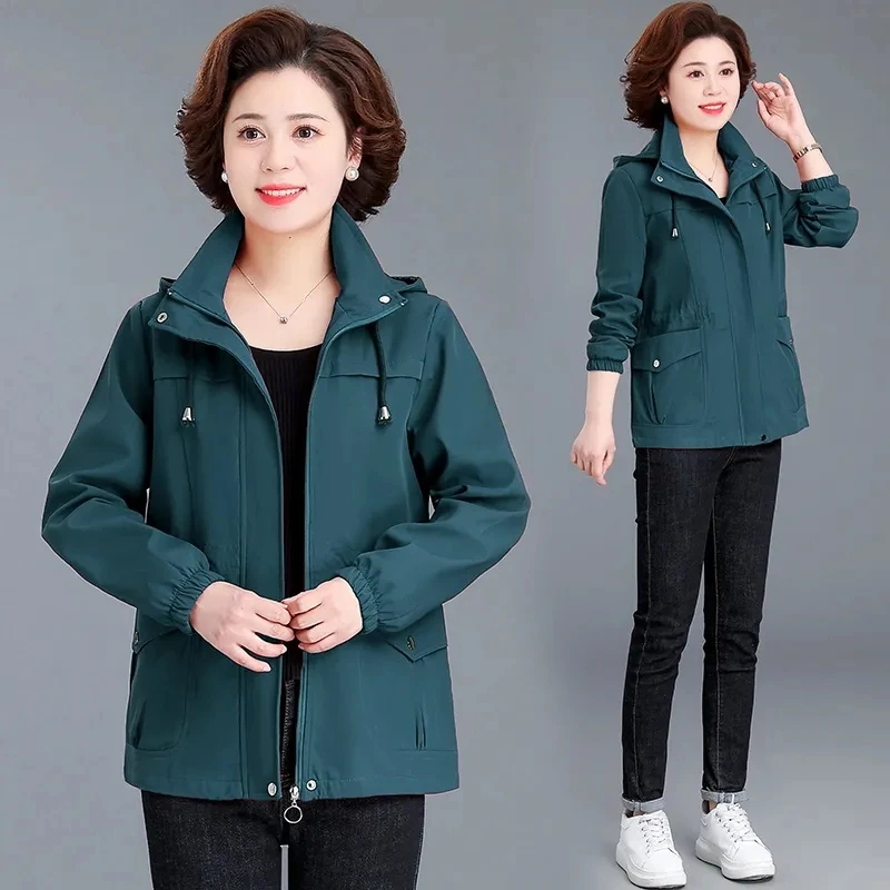 

Khaki Spring Autumn Trench Coat Women's 2022 New Korean Loose Mid-Long Women Trench Overcoat Casual Windbreaker Female Tops E318