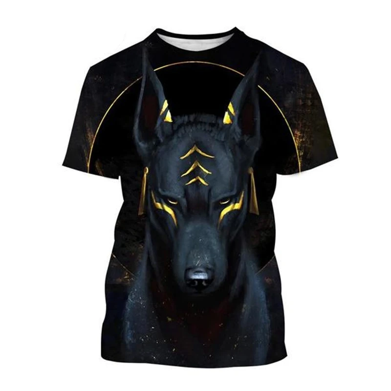 Hot Sale Grim Reaper Anubis 3D Printed T Shirt Ancient Egyptian Pharaoh Anubis God Eye of Egypt Pharaoh Unisex Fashion T-shirt