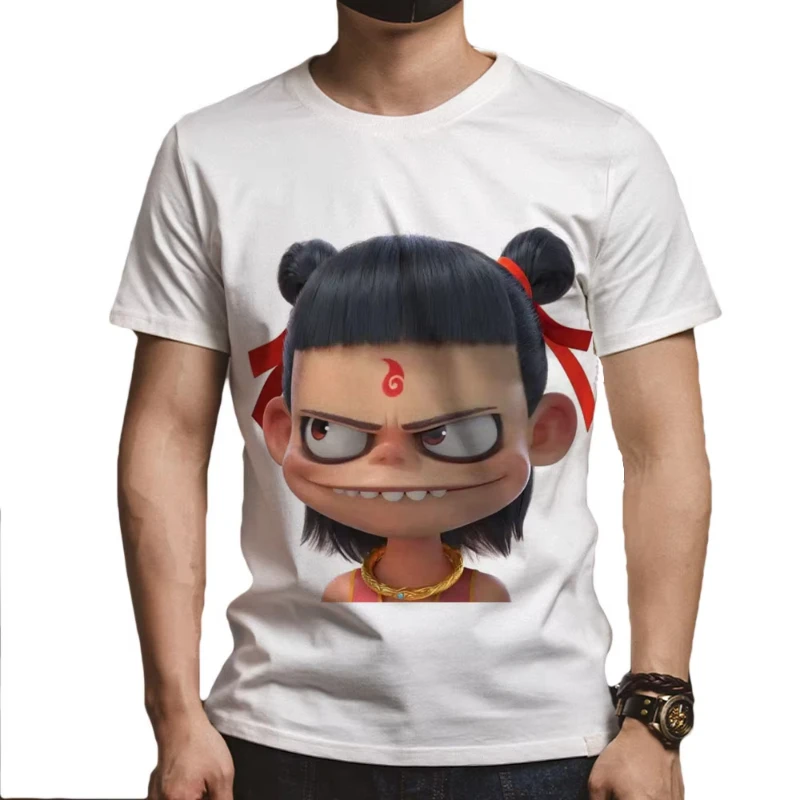 2025 New Movie Ne Zha 2 3D Print T-Shirt Men Women Streetwear Summer Casual Short Sleeve Tops Trendy Crew Neck Kids Tees Tops
