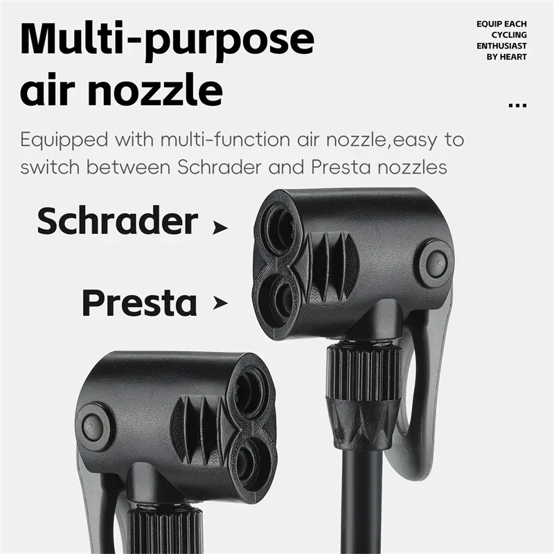 غرب ركوب الدراجات مع بارومتر دراجة مضخة 160PSI ارتفاع ضغط دراجة نارية E-الدراجة سكوتر شريدر بريستا صمام منفاخ لإطارات السيارة #3