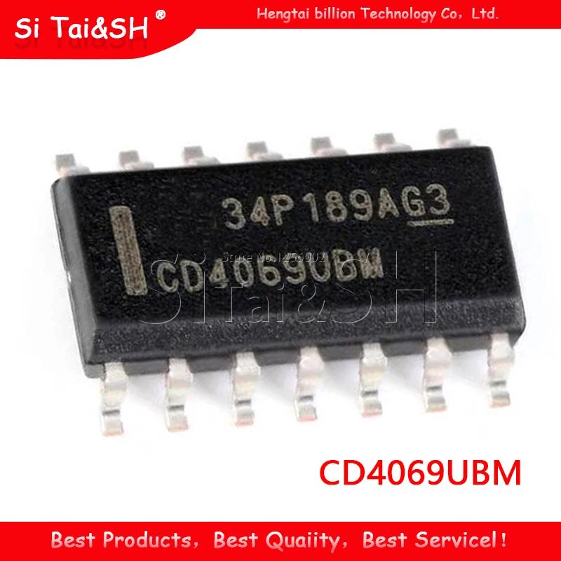 10pcs CD4069UBM CD4069 HEF4069UBT HEF4069 SOP-14 Multiplexer Switch ICs CMOS Diff 4-Ch