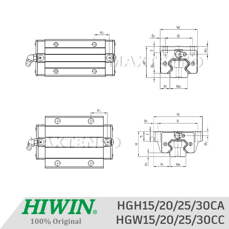 Imagem -03 - Bloco de Corrediça Linear Genuíno do Guia para o Cnc do Trilho Hiwin Hgh15ca Hgh20ca Hgh25ca Hgh30ca Hgh30ca Hgh30ca Hgw15cc Hgw20cc Hgw25cc