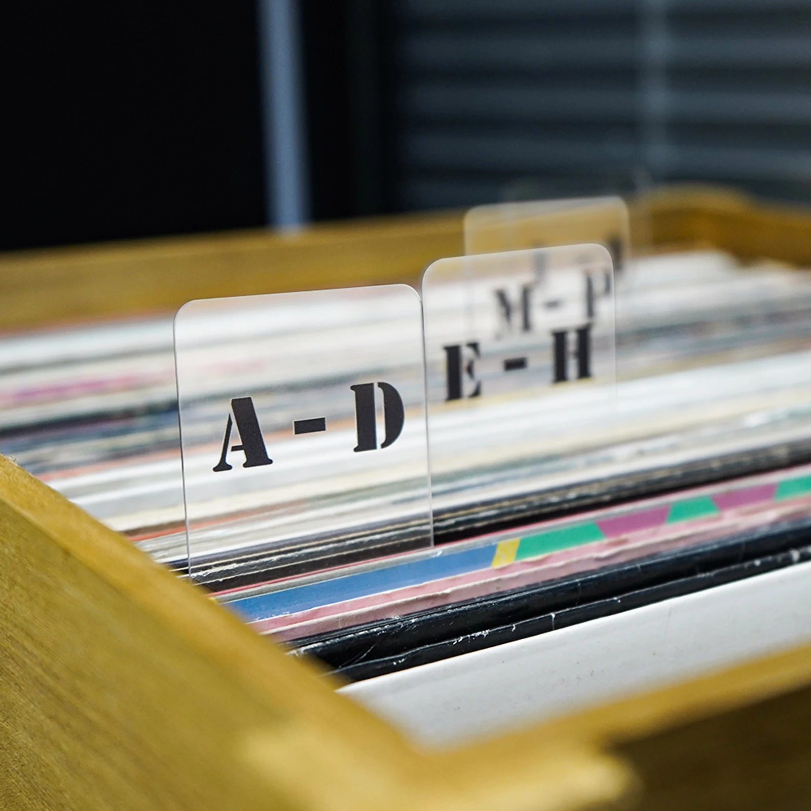 6pcs LP/CD 알파벳 색인 카드 비닐 레코드 분배기 알파벳 탭 분류 카드 아크릴 투명 가로 세로