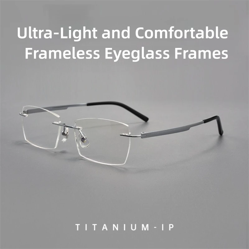 PIĘKNY TERAZ Ultralekkie, 7g, z czystego tytanu, biznesowe okulary męskie bez oprawek, z soczewkami korekcyjnymi