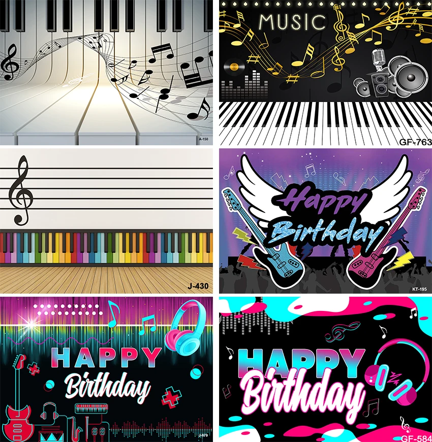 

Vinyl Piano Backdrop Black and White Piano Keys Photography Background Music Piano Themed Live Birthday Party Banners Back