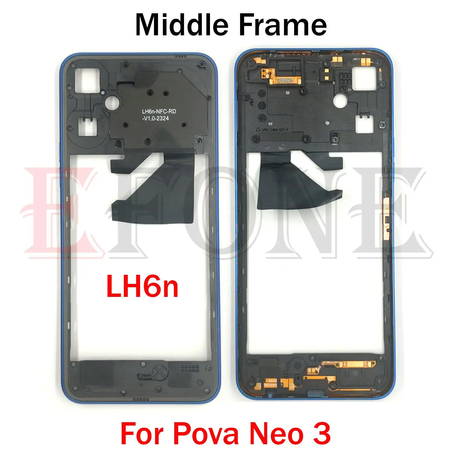 Для Tecno Pova Neo 3 LH6n средняя рамка корпуса с боковой кнопкой, запасные части Для Tecno Pova Neo 3 LH6n средняя рамка корпуса с боковой кнопкой, запасные части