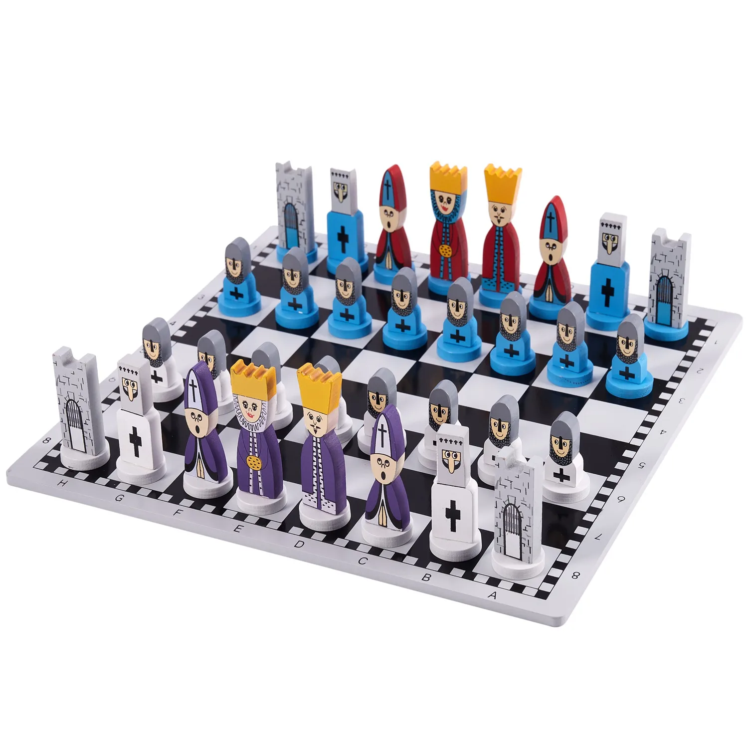 

Wooden Chess Children's Gifts Cartoon Modeling Chess Toys Rare
