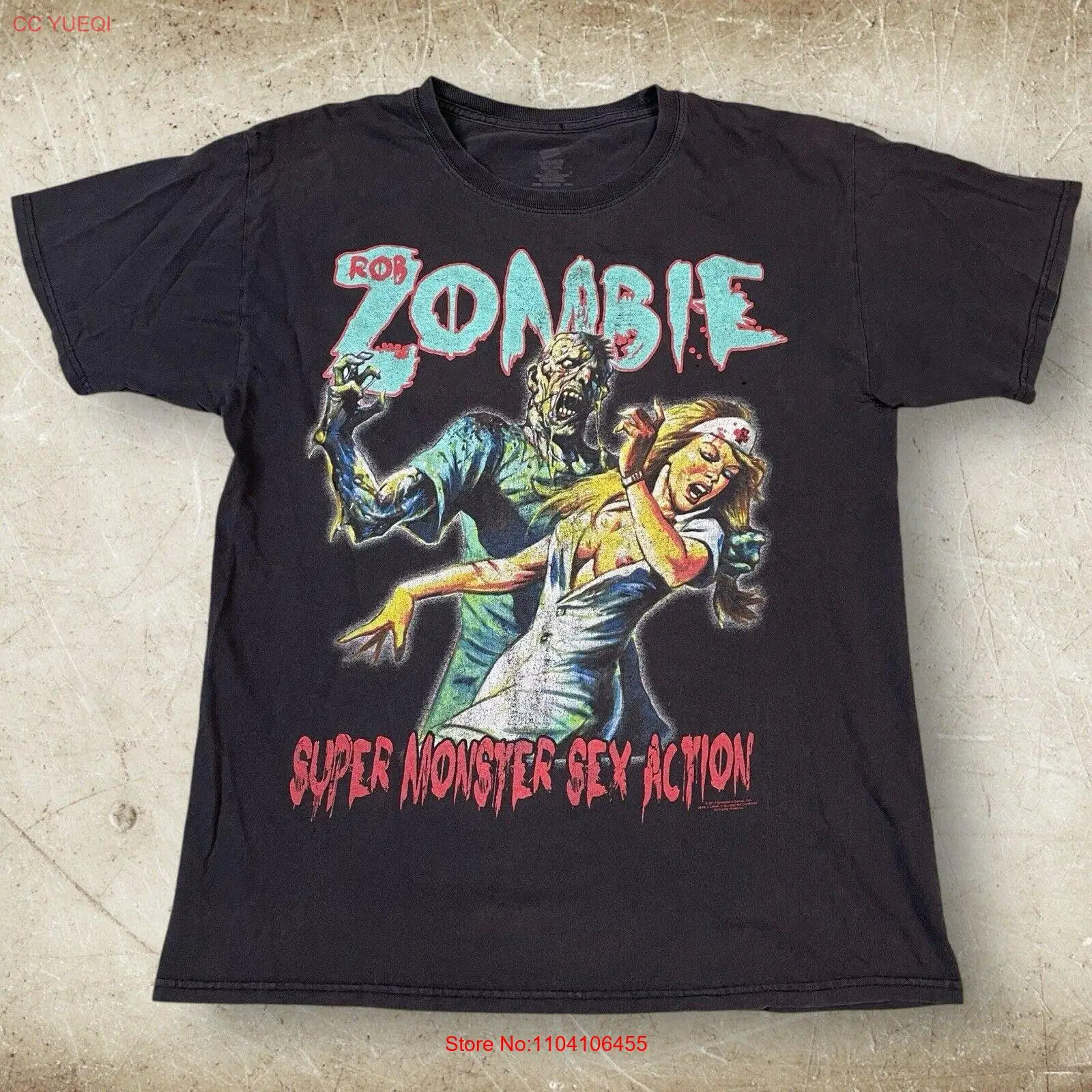 Vintage Y2K Rob Zombie Super Monster Sex Action T-Shirt Size M Black 2012 Tour