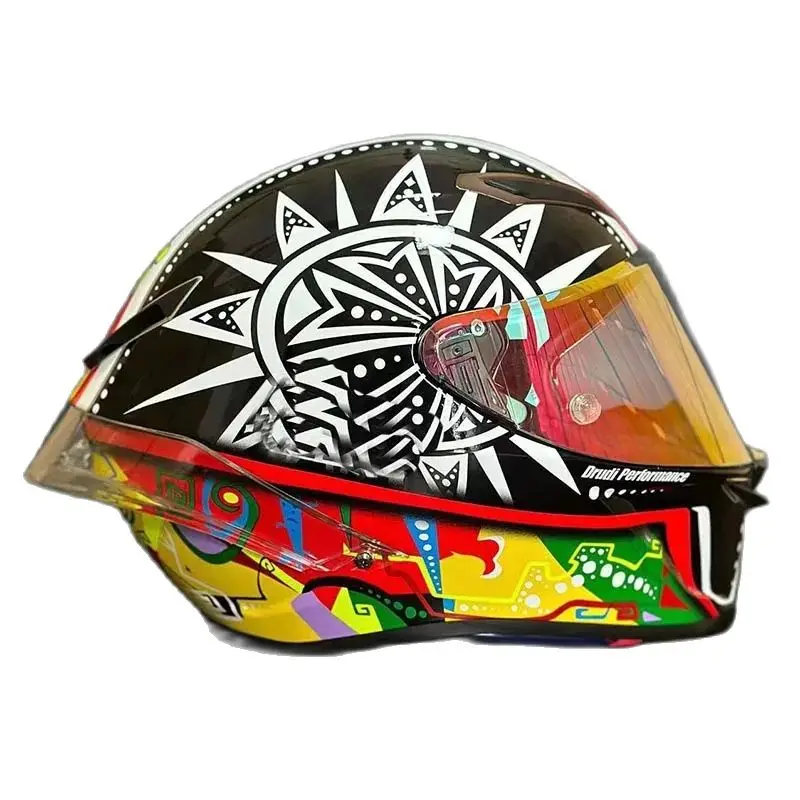 DOT Approved Rainbow Sun and Moon Helmet Big Spoiler Helmet Men and Women Riding Full Face Motorcycle Helmet Capacete Casque