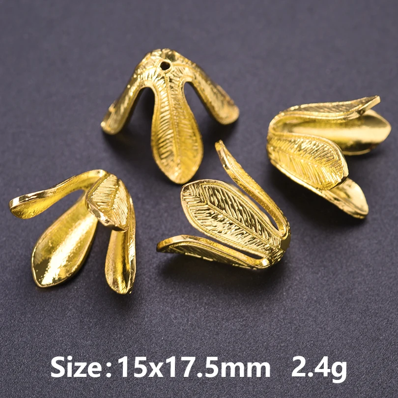 10pcs/Lot Fashion Plant Flower New Alloy Material Pendant Tulip Lily Fringe Hollowing Flower Charms Necklace Earring Accessories