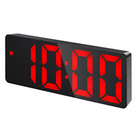 Digital Alarm Clock Led Clock Minimalist Style Acrylic Mirror Rectangular Multifunctional Practical Home Decoration