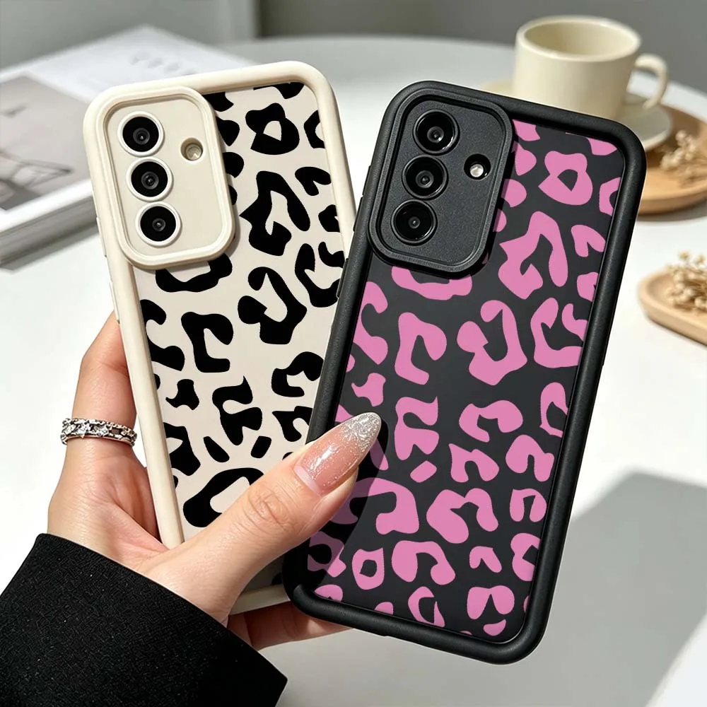Pink Leopard Pattern For Samsung Galaxy A73 A57 A56 A55 A54 A53 A52s A37 A36 A35 A33 A17 A16 A07 A06 A05 Phone Case