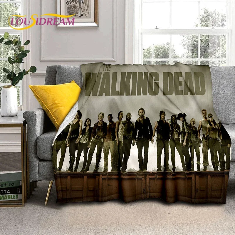 TWD المشي الميت ريك الرعب بطانية التلفزيون ، بطانية رمي لينة للمنزل غرفة نوم أريكة تتحول لسرير نزهة السفر غطاء مكتب بطانية الاطفال