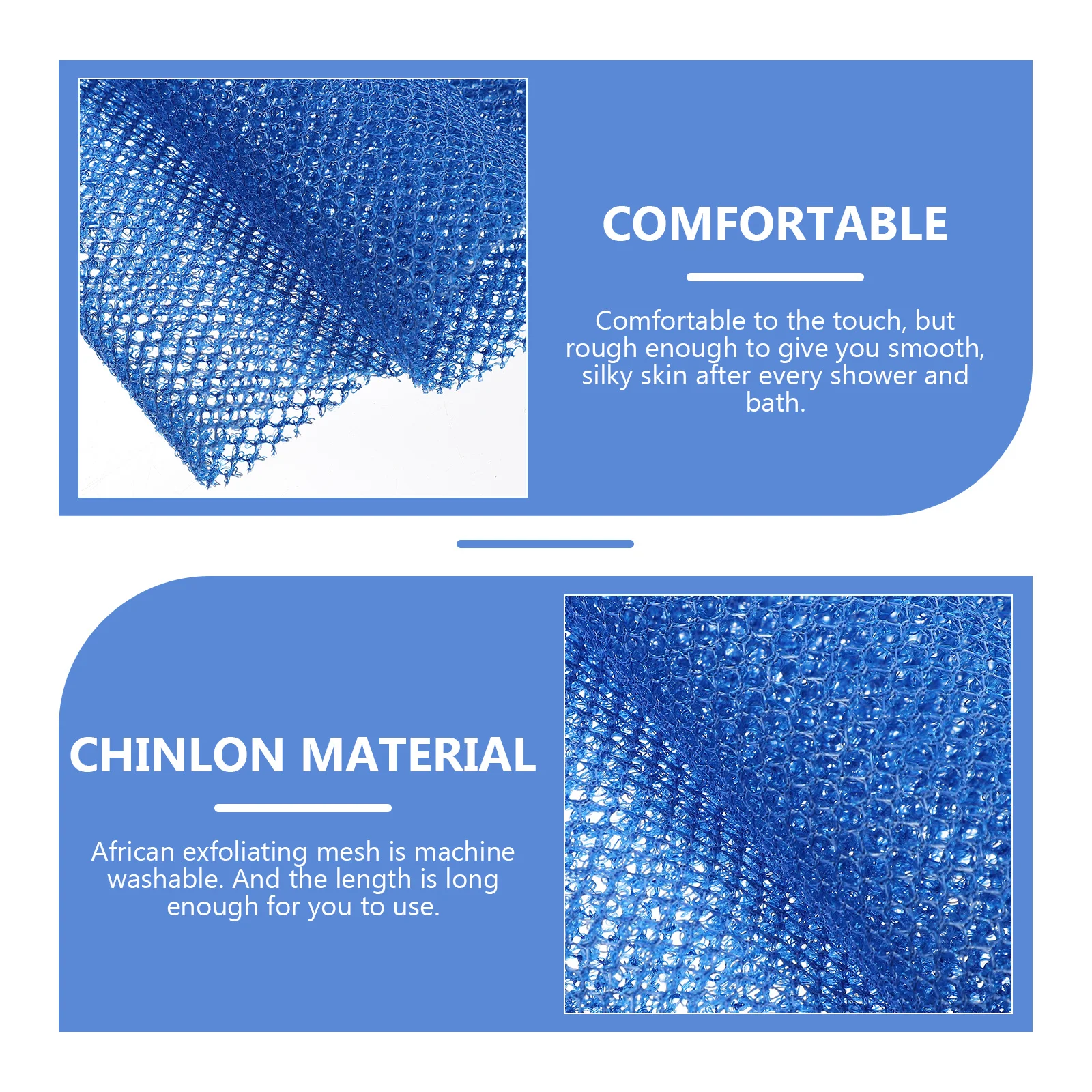 

2Pcs Exfoliating Back Scrubber for Body African Net Long Washcloth Deep Clean Skin Shower Bath Brush Gentle Skin Exfoliator