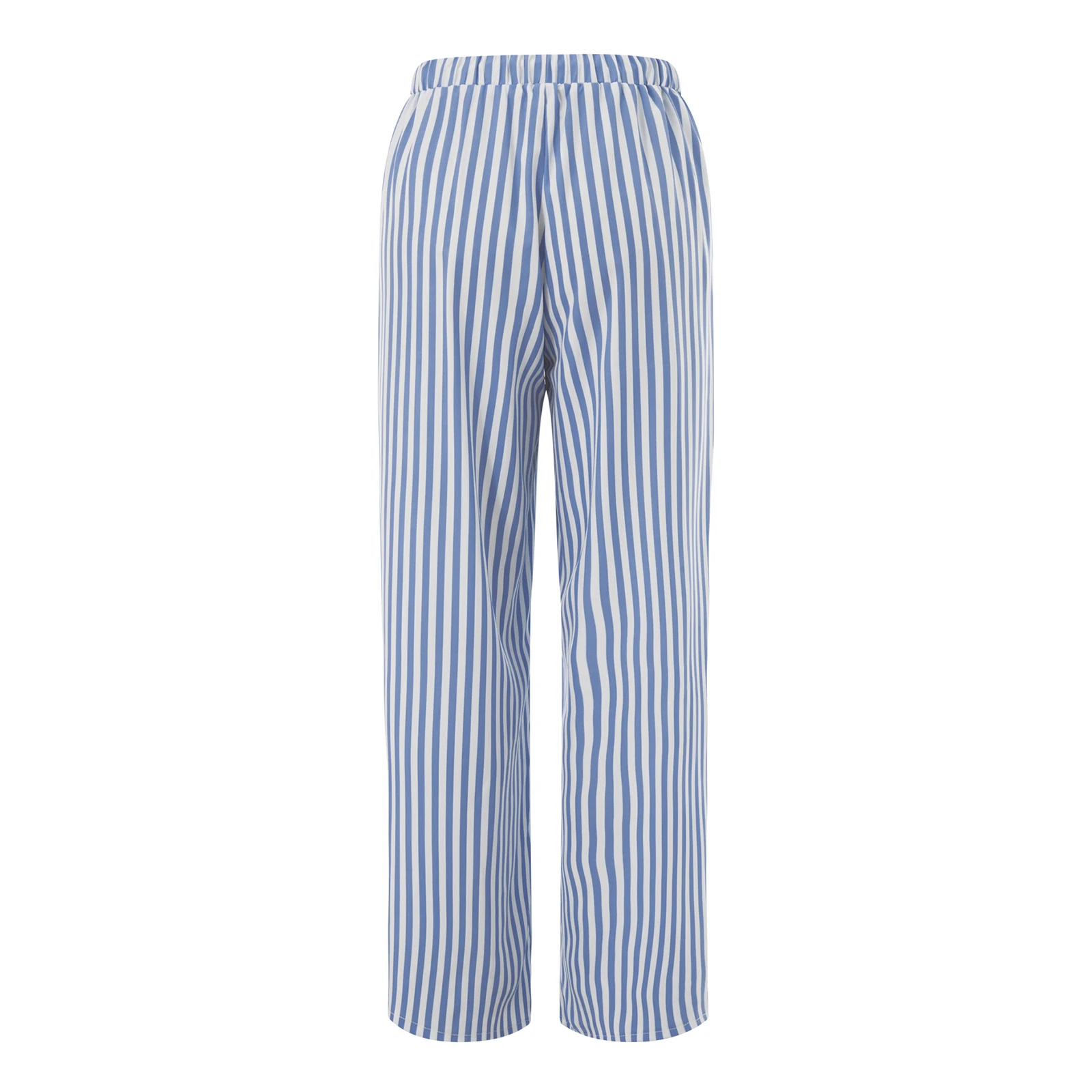 Pantaloni lunghi a righe da donna pantaloni Casual larghi con coulisse a gamba larga in vita elastica per l'estate primavera autunno