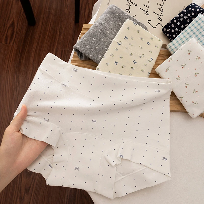 6Pcs High-quality women's underwear soft pure cotton  triangle pants plus size 40-105KG extended fitted lingerie tummy Panties