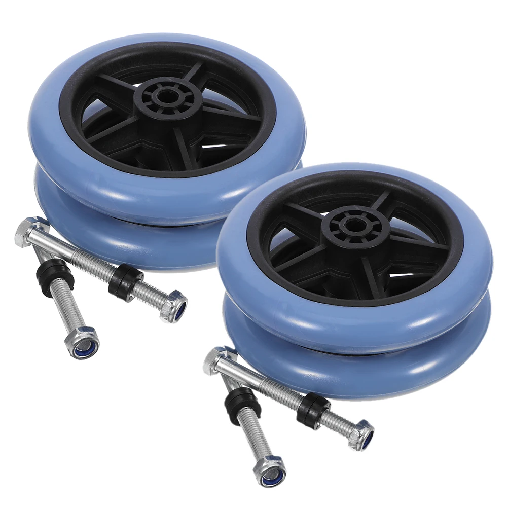

4 шт. сверхмощные ходунки, универсальные передние колеса для инвалидной коляски в сборе, поворотные, амортизирующие, износостойкие, быстрые